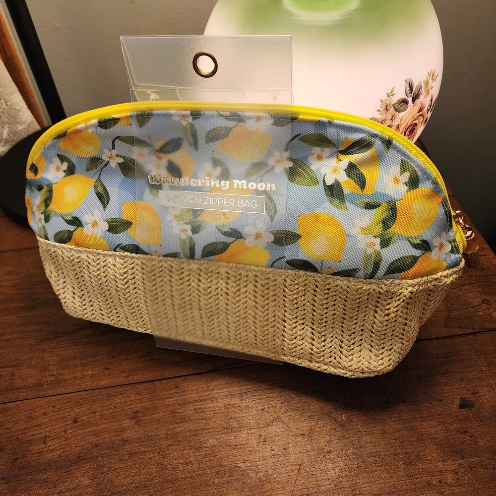 Lemon Print Cosmetic Bag